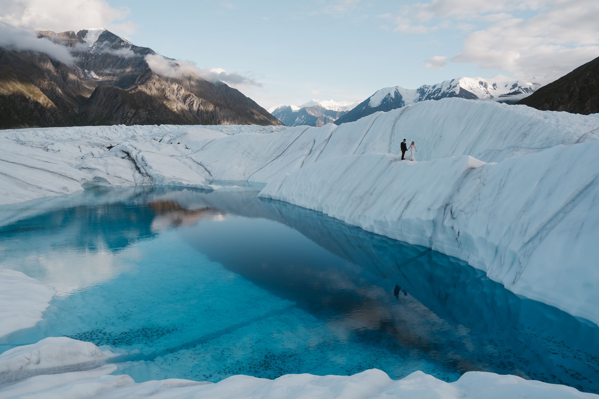 A Helicopter Glacier Elopement at Sheep Mountain Lodge in Alaska